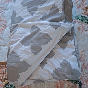 Grey and White Comforter